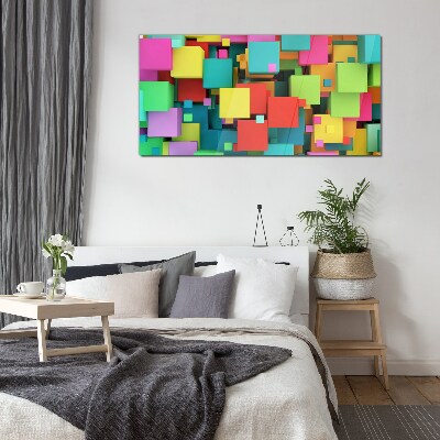 Abstract cubes Glass Print