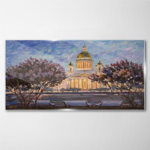 The Cathedral in the glow of the setting sun Glass Print