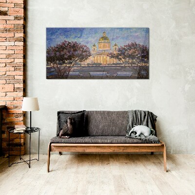 The Cathedral in the glow of the setting sun Glass Print
