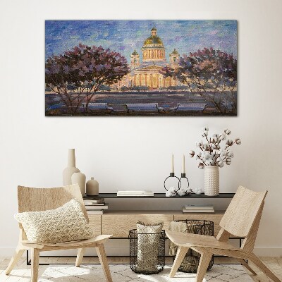 The Cathedral in the glow of the setting sun Glass Print