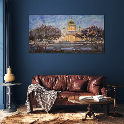 The Cathedral in the glow of the setting sun Glass Print