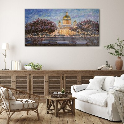 The Cathedral in the glow of the setting sun Glass Print
