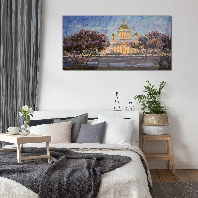 The Cathedral in the glow of the setting sun Glass Print