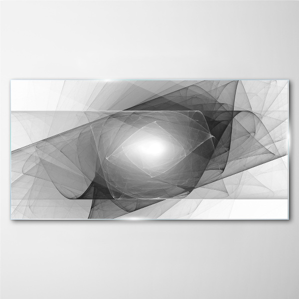 Abstract composition in shades of gray Glass Print