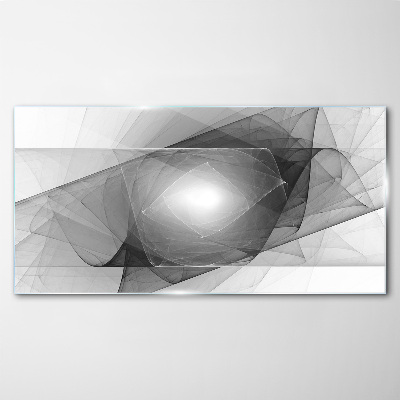 Abstract composition in shades of gray Glass Print