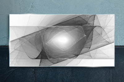 Abstract composition in shades of gray Glass Print