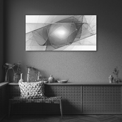 Abstract composition in shades of gray Glass Print