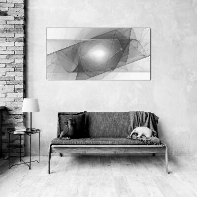 Abstract composition in shades of gray Glass Print