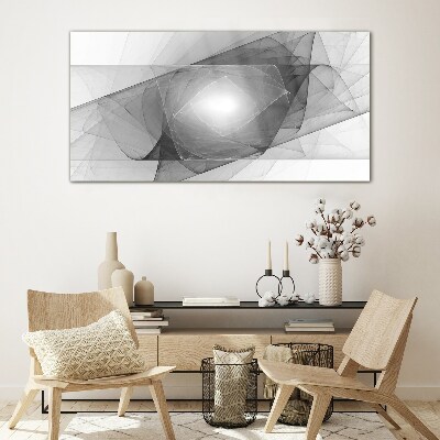 Abstract composition in shades of gray Glass Print