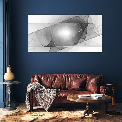Abstract composition in shades of gray Glass Print