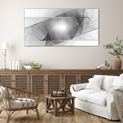 Abstract composition in shades of gray Glass Print