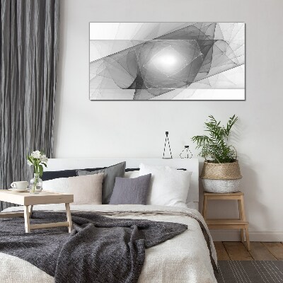 Abstract composition in shades of gray Glass Print