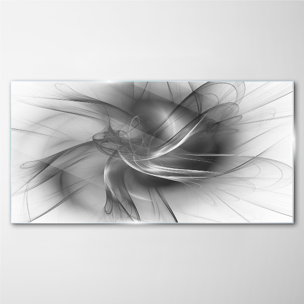Abstract swirls in monochromatic tones Glass Print