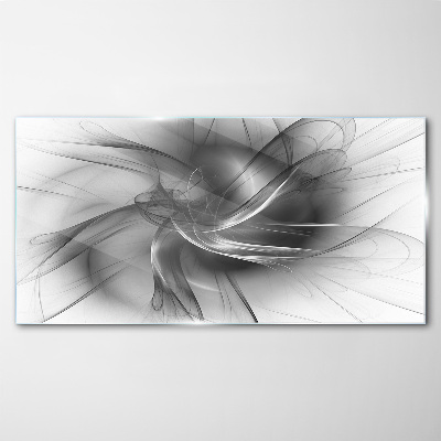 Abstract swirls in monochromatic tones Glass Print