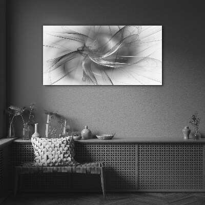 Abstract swirls in monochromatic tones Glass Print