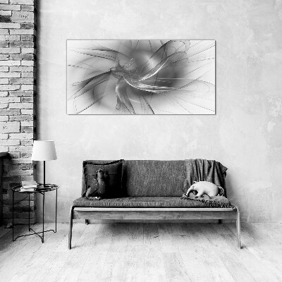 Abstract swirls in monochromatic tones Glass Print