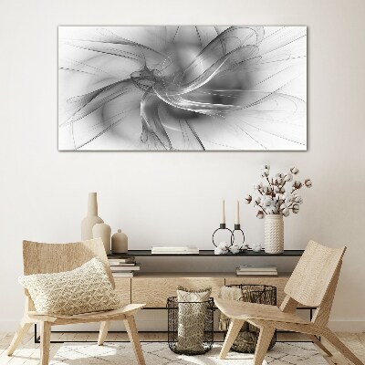 Abstract swirls in monochromatic tones Glass Print