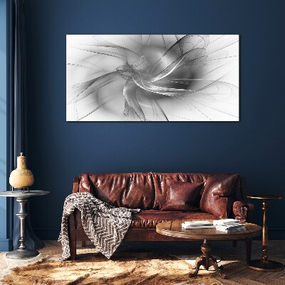 Abstract swirls in monochromatic tones Glass Print