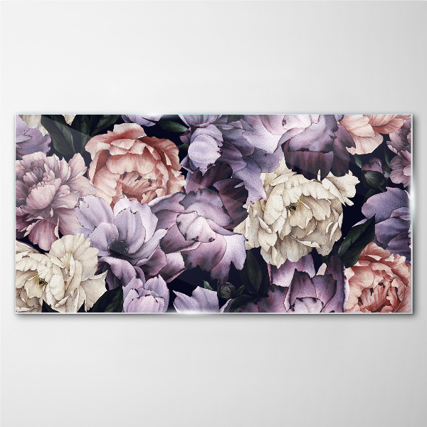 Floral arrangement in pastel shades Glass Print