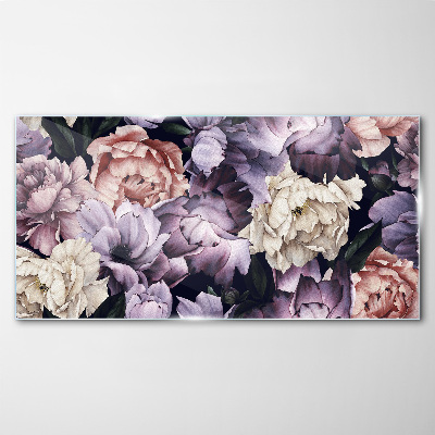 Floral arrangement in pastel shades Glass Print