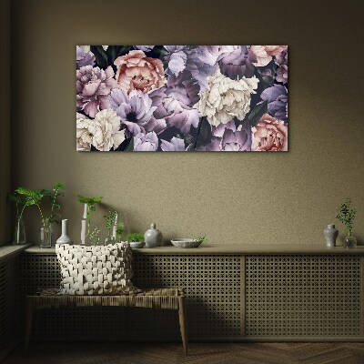 Floral arrangement in pastel shades Glass Print