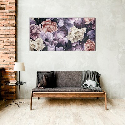 Floral arrangement in pastel shades Glass Print