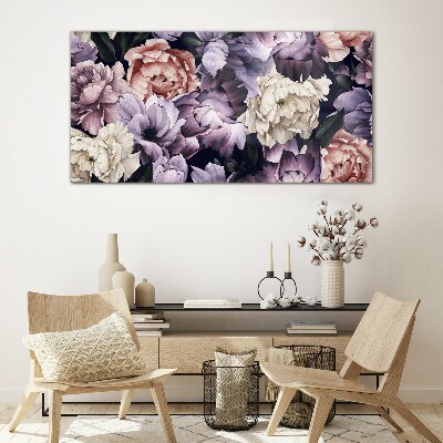 Floral arrangement in pastel shades Glass Print