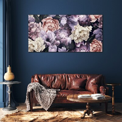 Floral arrangement in pastel shades Glass Print