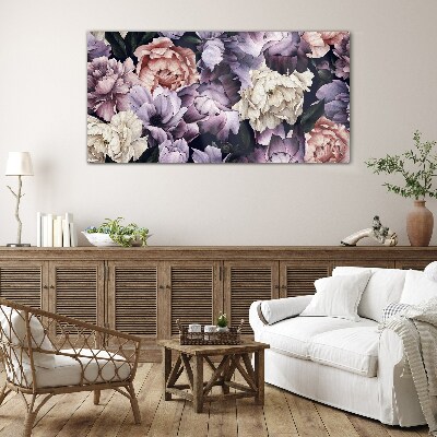 Floral arrangement in pastel shades Glass Print