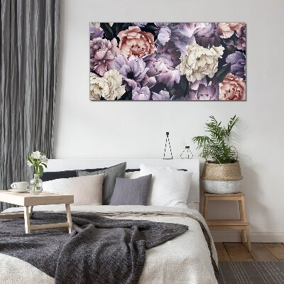 Floral arrangement in pastel shades Glass Print