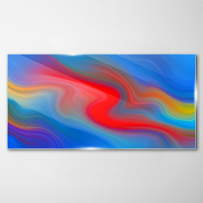 Waves of color in motion Glass Print