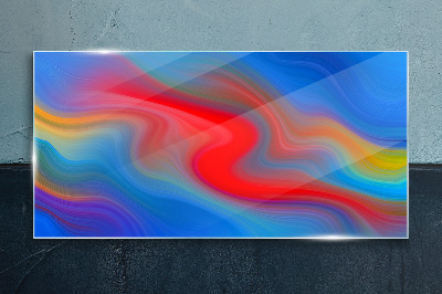 Waves of color in motion Glass Print
