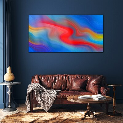 Waves of color in motion Glass Print