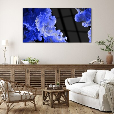 Sky with blue clouds Glass Print