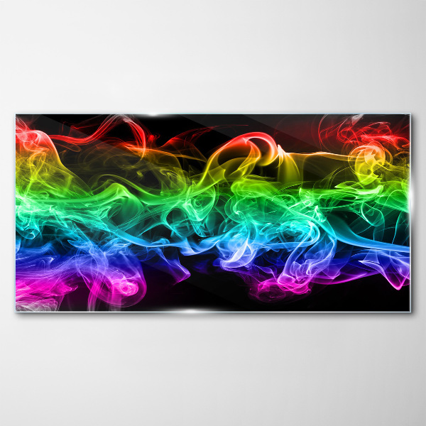 Colorful smoke trails Glass Print