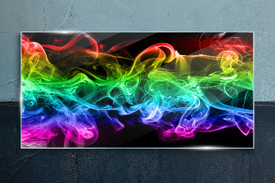 Colorful smoke trails Glass Print