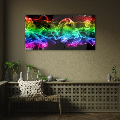 Colorful smoke trails Glass Print