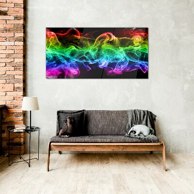 Colorful smoke trails Glass Print
