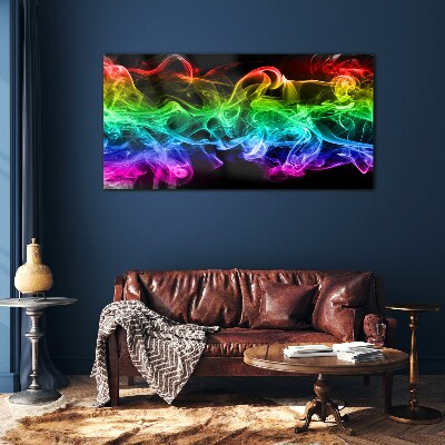 Colorful smoke trails Glass Print