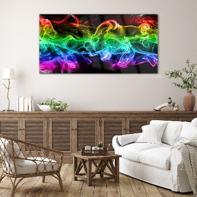 Colorful smoke trails Glass Print