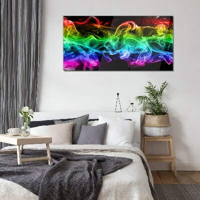 Colorful smoke trails Glass Print