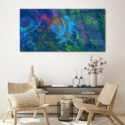 Colorful chaos of abstraction Glass Print