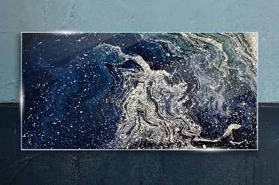 Ocean waves in blue tones Glass Print