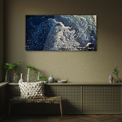 Ocean waves in blue tones Glass Print