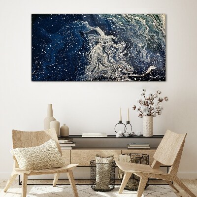 Ocean waves in blue tones Glass Print