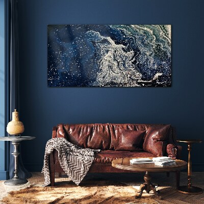 Ocean waves in blue tones Glass Print