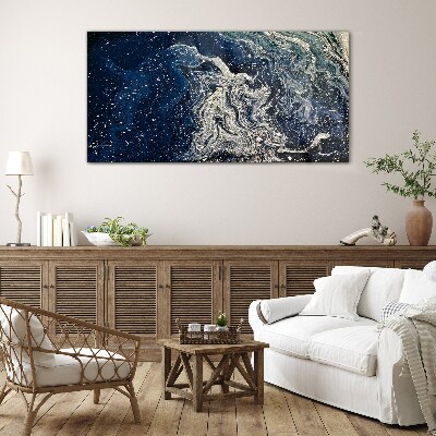 Ocean waves in blue tones Glass Print