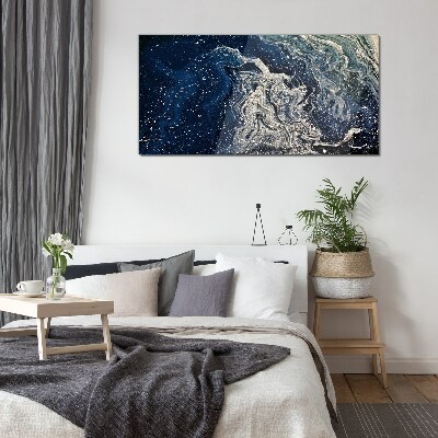 Ocean waves in blue tones Glass Print