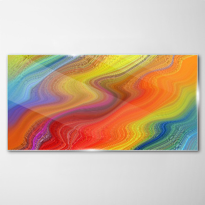 A wave of colors in motion Glass Print