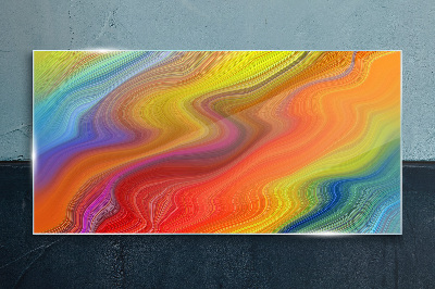 A wave of colors in motion Glass Print